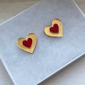 Mini Lyra Studs in Red *Limited Edition*